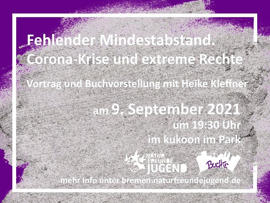Veranstaltung: Heike Kleffner: Fehlender Mindestabstand. Die Corona-Krise und die extreme Rechte Heike Kleffner: Fehlender Mindestabstand. Die Corona-Krise und die extreme Rechte