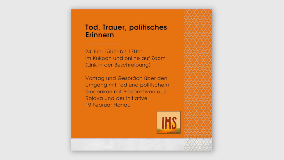 Veranstaltung: Tod, Trauer, politisches Erinnern Tod, Trauer, politisches Erinnern