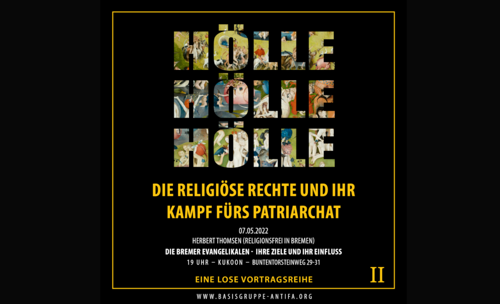 Veranstaltung: Die Bremer Evangelikale. Ihre Ziele und ihr Einfluss Die Bremer Evangelikale. Ihre Ziele und ihr Einfluss