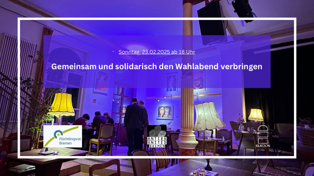Veranstaltung: Gemeinsam und solidarisch den Wahlabend verbringen Gemeinsam und solidarisch den Wahlabend verbringen